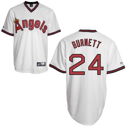 Sean Burnett #24 mlb Jersey-Los Angeles Angels of Anaheim Women's Authentic Cooperstown White Baseball Jersey